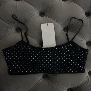 Zara rhinestone bra